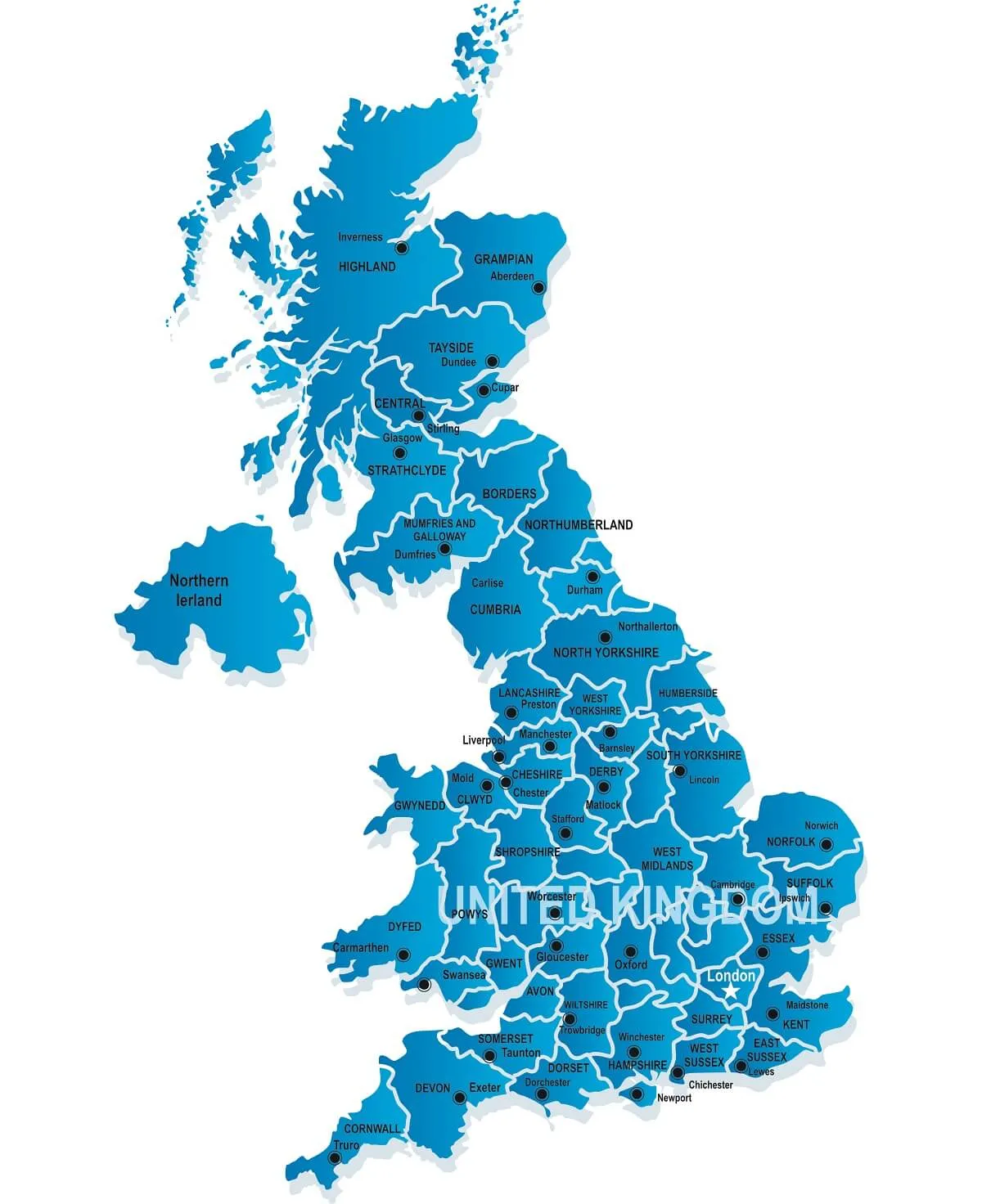 英格蘭地圖